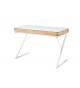 Bureau blanc laqué et bois pas cher