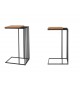 Bout de canapé design bois et métal noir
