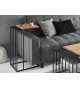 Bout de canapé design bois et métal noir