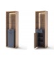 Vitrine rangement et étagère bois - gris pierre