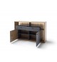 Buffet de salon original - Bois et gris pierre