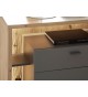 Buffet de salon original - Bois et gris pierre