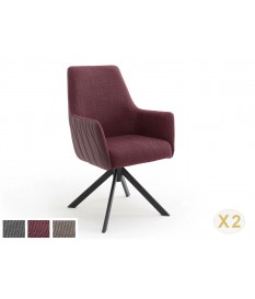 2 Chaises pivotantes 360° avec accoudoirs