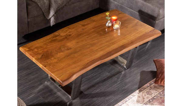 Table basse design 110 cm / Bois acacia