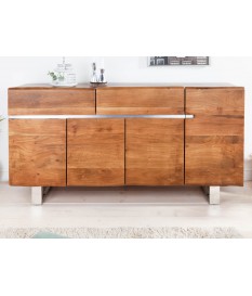 Buffet design en bois d'Acacia / 170 cm, 4 portes