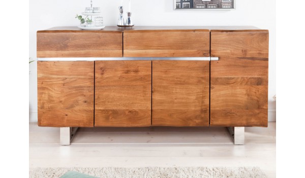 Buffet design en bois d'Acacia / 170 cm, 4 portes