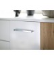 Meuble buffet 2 portes 3 tiroirs blanc et bois