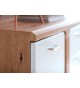 Meuble buffet 2 portes 4 tiroirs blanc et bois