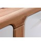Meuble buffet 2 portes 4 tiroirs blanc et bois