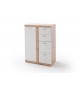 Meuble commode scandinave 4 tiroirs, 1 porte