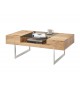 Table basse rectangulaire en bois plaqué chêne huilé