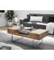 Table basse rectangulaire en bois plaqué chêne huilé