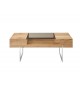 Table basse rectangulaire en bois plaqué chêne huilé