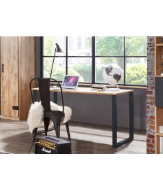 Table de bureau moderne 140 cm - Piétement en métal noir
