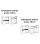 Armoire coulissante 135 ou 180 cm - Blanche / Verre gris / Miroir