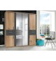 Armoire 6 portes - Double miroir / Lingère / Dressing / Tiroirs