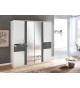 Armoire 6 portes - Double miroir / Lingère / Dressing / Tiroirs