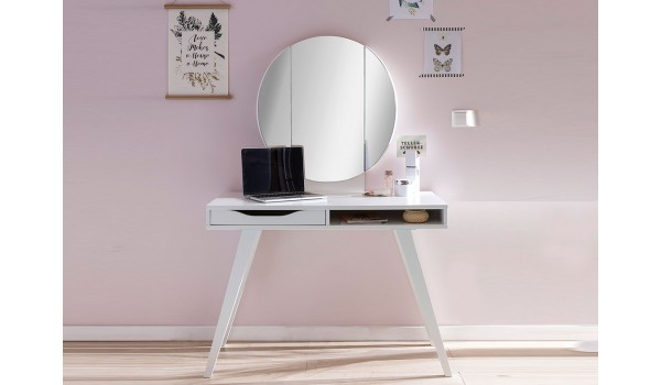 Meuble de maquillage avec rangement et miroir