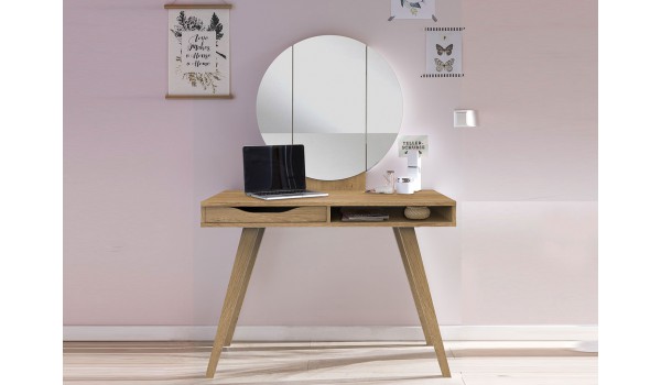 Coiffeuse et table de maquillage avec rangement