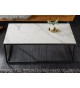 Table basse en céramique marbre blanc et gris