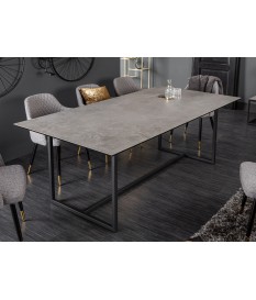 Table design rectangulaire / Céramique et piétement métal noir
