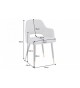 Chaise tissu gris clair avec accoudoir / Pieds noir embouts dorée
