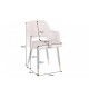 Chaise velours grège avec accoudoir / Pieds noir embouts dorée