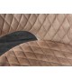 Chaise velours grège avec accoudoir / Pieds noir embouts dorée
