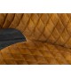 Chaises velours jaune avec accoudoir / Pieds noir embouts dorée