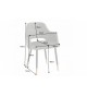 Chaises velours gris vert avec accoudoir / Pieds noir embouts dorés