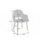 Chaises velours gris avec accoudoir / Pieds noir embouts dorés