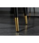 Chaises velours gris avec accoudoir / Pieds noir embouts dorés