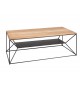 Table basse design bois et métal rectangulaire 110 cm