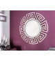 Miroir mural rond déco antique argenté 85 cm