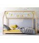 Lit maisonnette en bois naturel - Couchage au choix