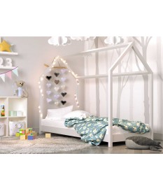 Lit maisonnette blanche - Couchage au choix