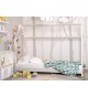 Lit maisonnette blanche - Couchage au choix
