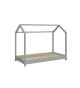 Lit maisonnette gris - Couchage au choix