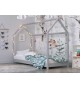 Lit maisonnette gris - Couchage au choix