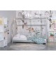 Lit maisonnette gris - Couchage au choix