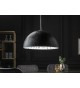 Lampe suspension 1/2 boule noir et argenté
