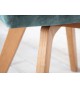 Chaises velours avec accoudoir Bleu lagon / Pieds bois massif