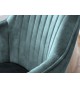 Chaises velours avec accoudoir Bleu lagon / Pieds bois massif