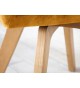 Chaise velours capitonnée Jaune / Pieds bois massif