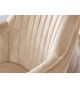 Chaise velours capitonnée champagne / Pieds bois massif