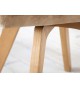 Chaise velours capitonnée champagne / Pieds bois massif