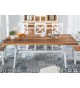 Table campagnarde shabby chic bois de Manguier et Blanche