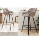 Chaise haute de bar en velours champagne