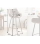 Chaise haute de bar en velours champagne