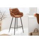 Chaise haute de bar brun antique
